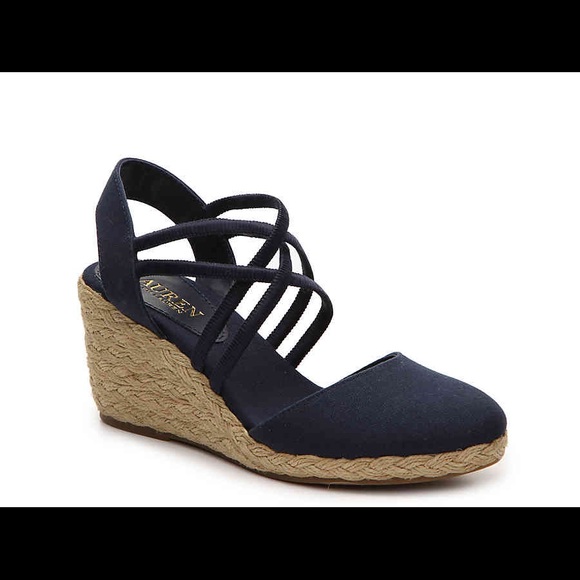 Ralph Lauren Shoes - Ralph Lauren Caralee Wedge Sandal - Black